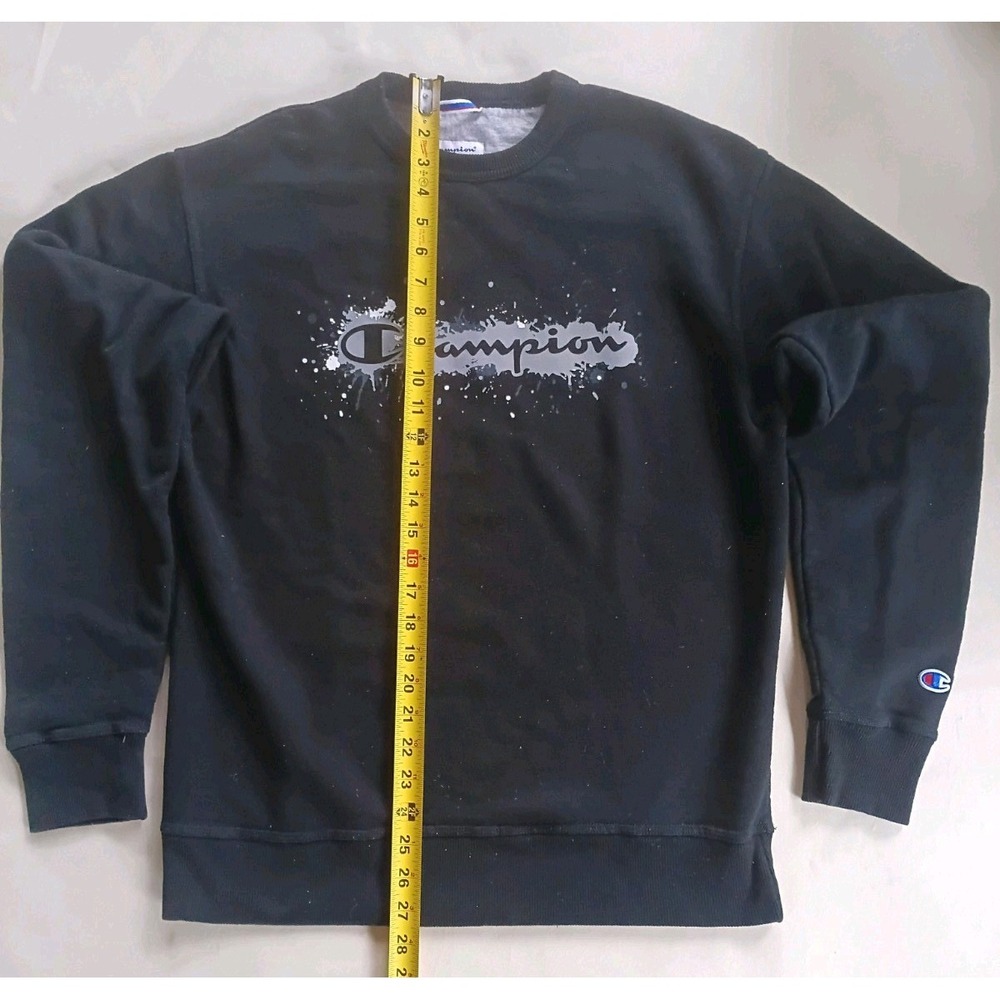 Champion Authentic Athleticwear Logo Graphic Fleece Sweatshirt Men’s M Black